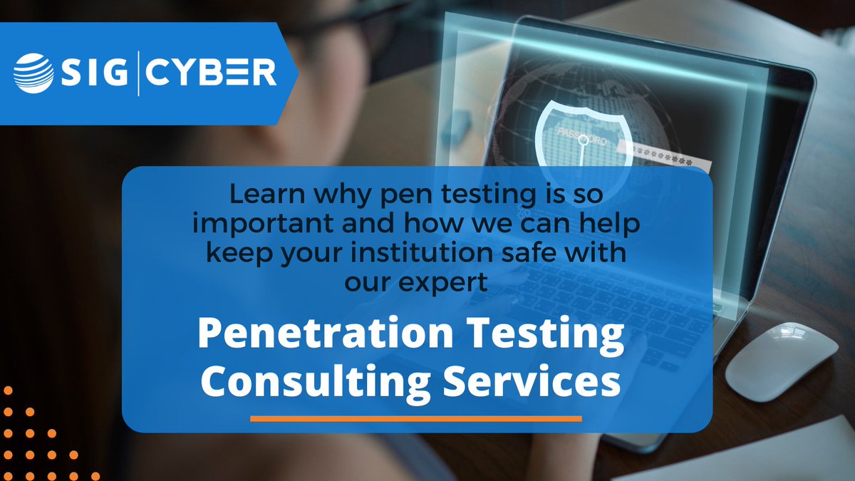SIGCorpLIVE's tweet photo. Do you know how important #pentesting  is to your #highered institution? We do! And we can help. Contact us today 👉 https://t.co/WLbnTMTtFT
.
#higheredtechnologyconsulting
#cybersecurityforhighered
#expertpentesting
#pentestingexperts 
#cybersecurityconsulting
#cyberconsulting https://t.co/tgzWGSOdeg