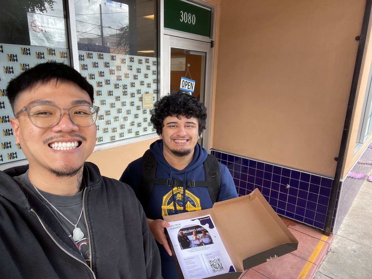 devmissionorg's tweet image. We're hitting the streets of the Mission District to spread the word about our FREE Tech Classes! 📱💻 If you want to level up your skills and join our amazing community, just shoot us a DM or drop a comment below!👩💻👨💻 #TechForAll #freetechclasses #digitalliteracy 🚀🌈