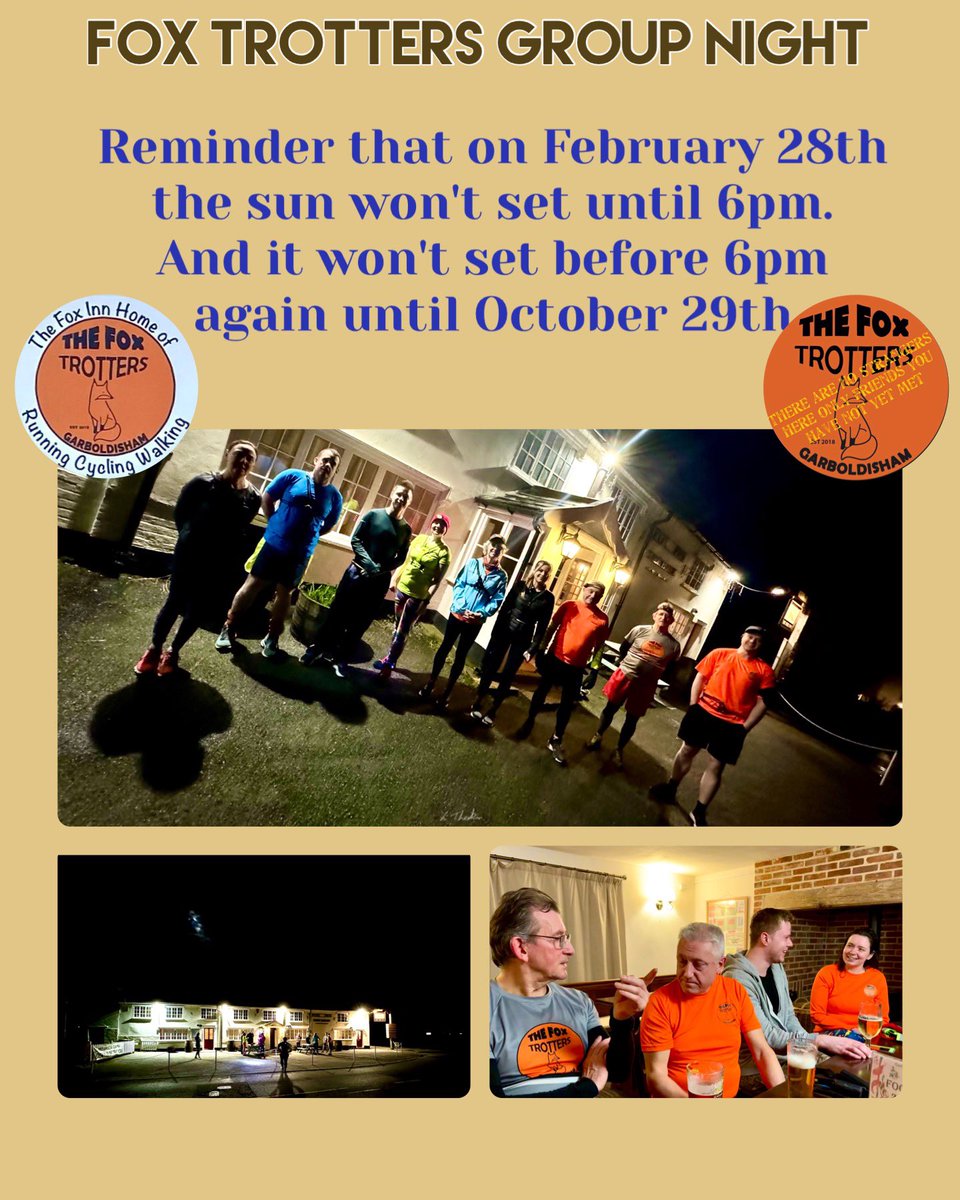foxtrotters1066's tweet photo. Every Wednesday it’s group night @6pm @FoxGarboldisham all are welcome #runners #walkers &amp; #drinkers finish @Fox for a drink &amp; chat #runwalktalk or just pop down for chat &amp; a drink 🥃 #communitygroup #mindbodyandsoul @GPOstores @UKRunChat @QuitTheSitting @freeweeklytimed https://t.co/NCMRH7CnkB