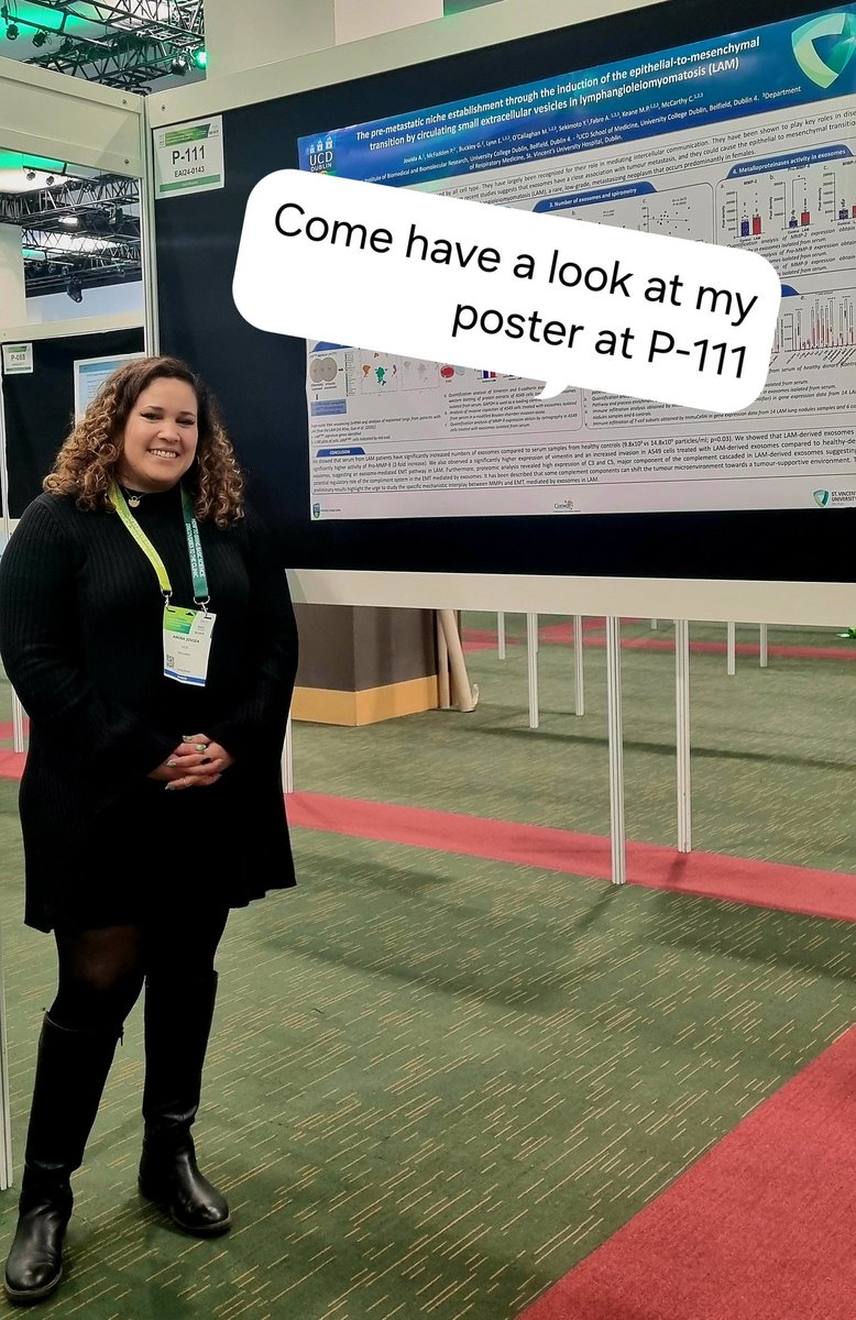 Aminacide's tweet photo. If you are interested in knowing more about the role of EVs in the establishment of PMN in LAM, my poster is displayed from 16:30 today at P-111 at the AACR-EACR-IACR conference 
@AACR @EACRnews @IACR_News @LAMFoundation https://t.co/8HQ0ltBcz3