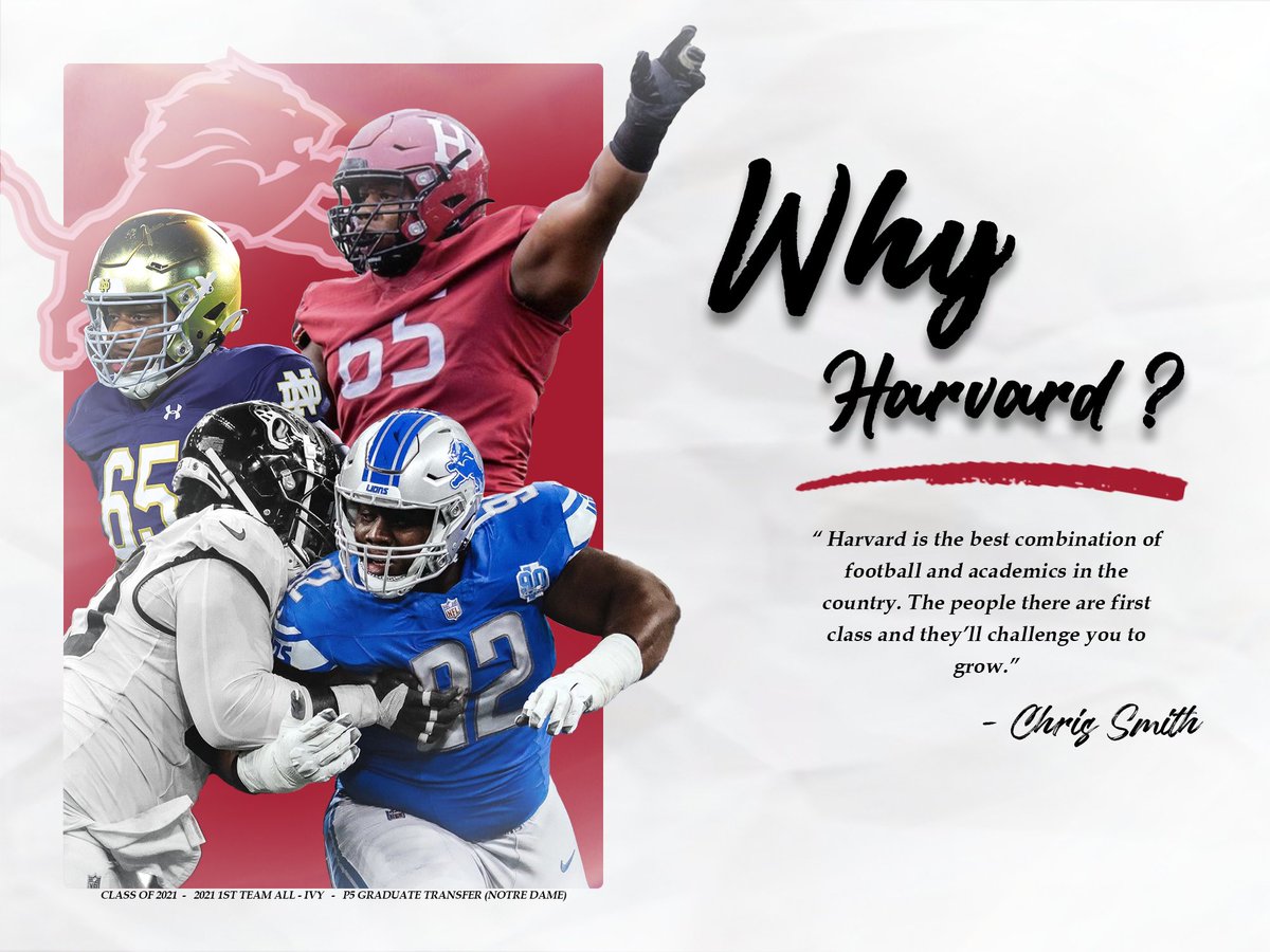 Why Harvard?

Hear from 2021 graduate and current <a href="/Lions/">Detroit Lions</a> player <a href="/65Csmith/">Chris Smith</a> ‼️

#GoCrimson