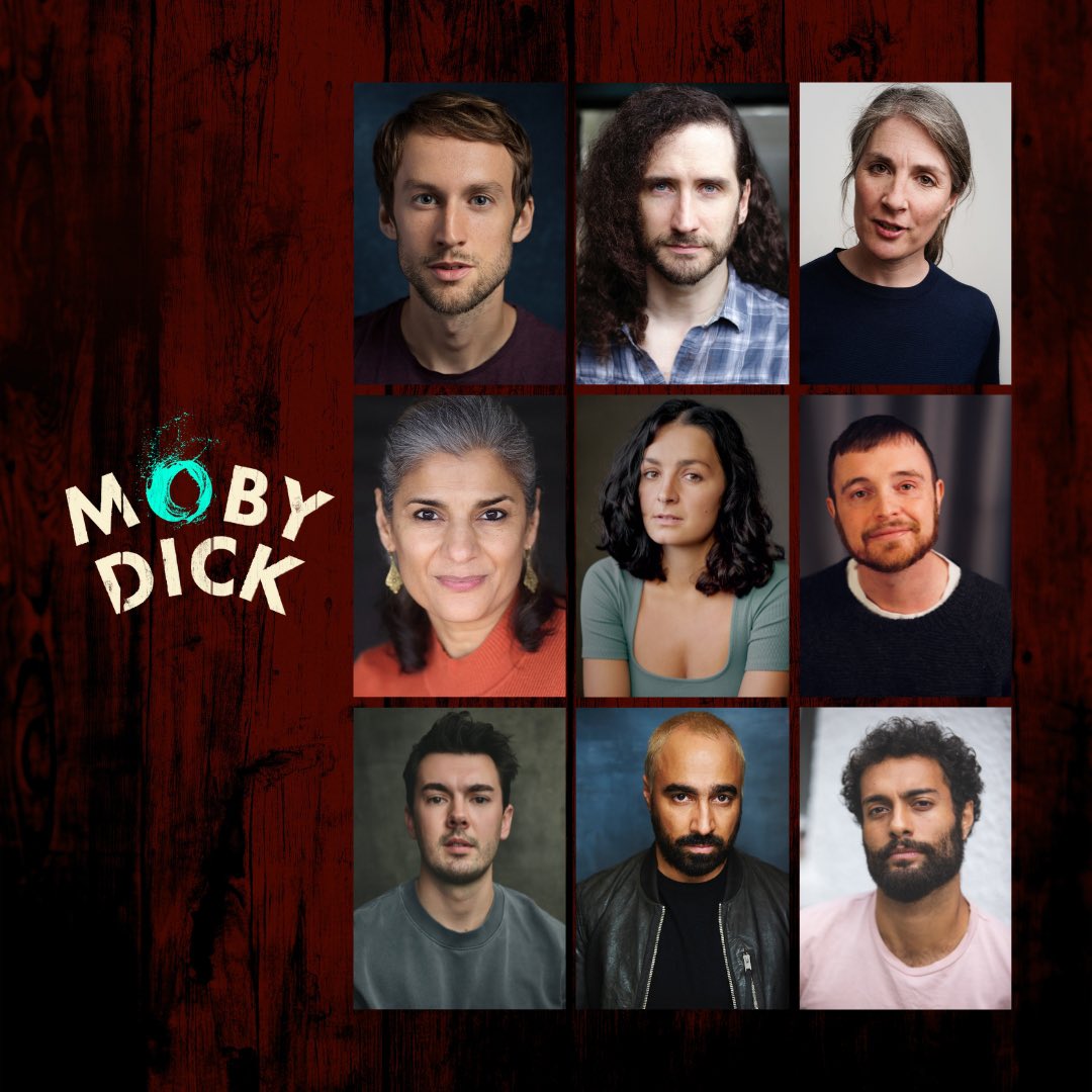 The cast for @simple8theatre’s Moby Dick which opens at @RoyalDerngate on Fri 5th April and tours. @Marendsio, Jonathan Charles, Hannah Emanuel, Syreeta Kumar, Hazel Monaghan, James Newton, @tswale30 @wdpennington and Guy Rhys star. royalandderngate.co.uk