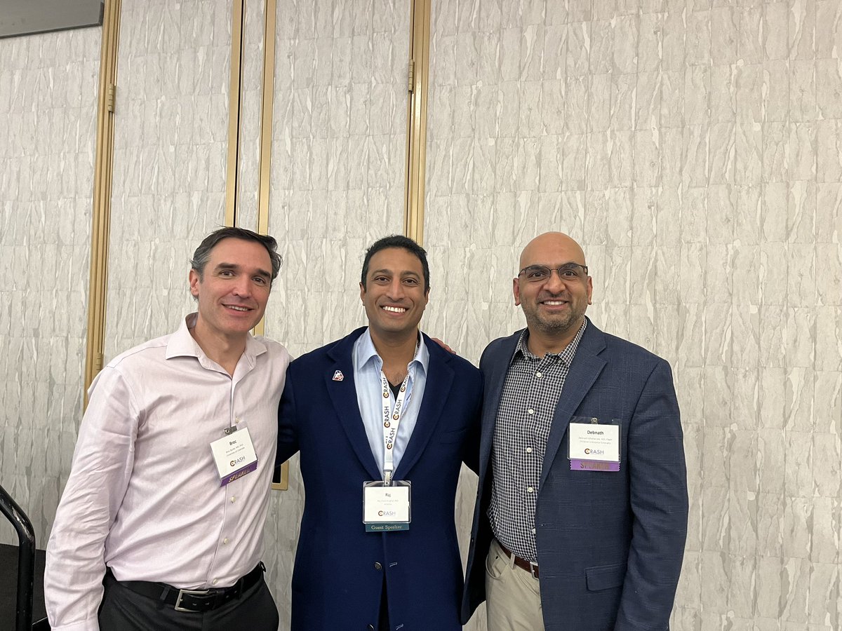 #CRASH2024 with (l to r) Asst Professor Broc Burke, MD, PhD, guest speaker Neil (Raj) Singhal, MD, and Professor Debnath Chatterjee, MD, FAAP led discussions on Day 3!