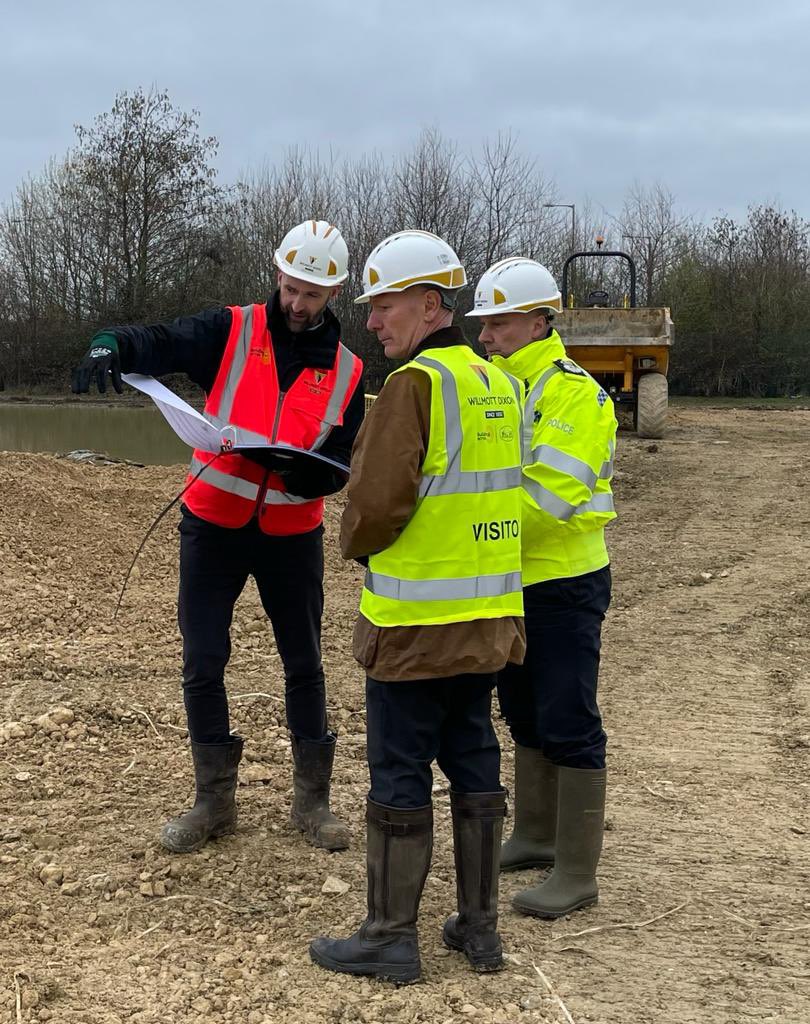 On site in #Milton this morning with @cambscops Chief Constable, Nick Dean to see how works for the new police station are developing - great to see the foundations going in. #policeestate #communitiesfirst #cambs