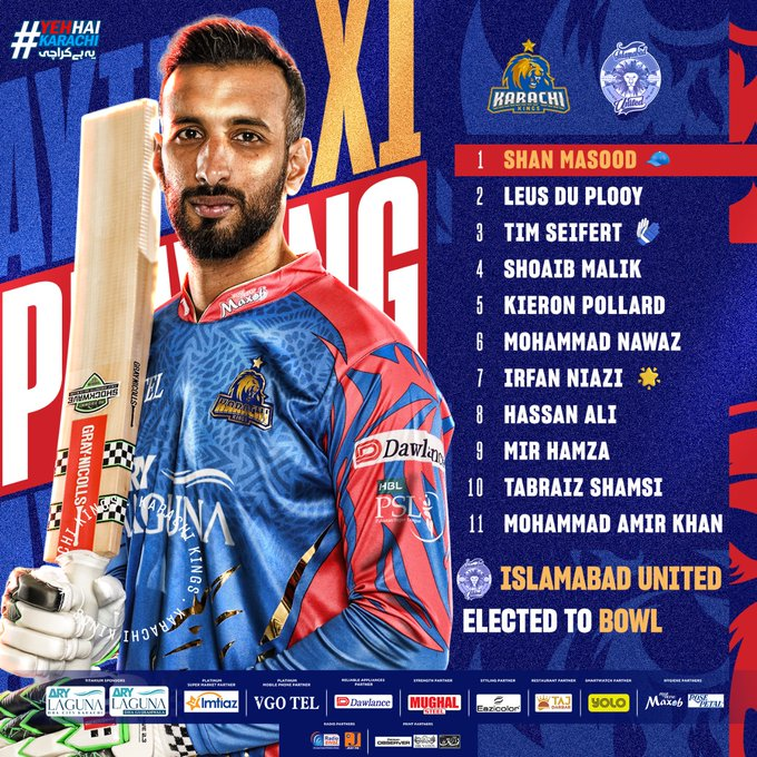 #HBLPSL9: Islamabad vs Karachi

#PlayingXI

#PSL9 | #PSL2024 |