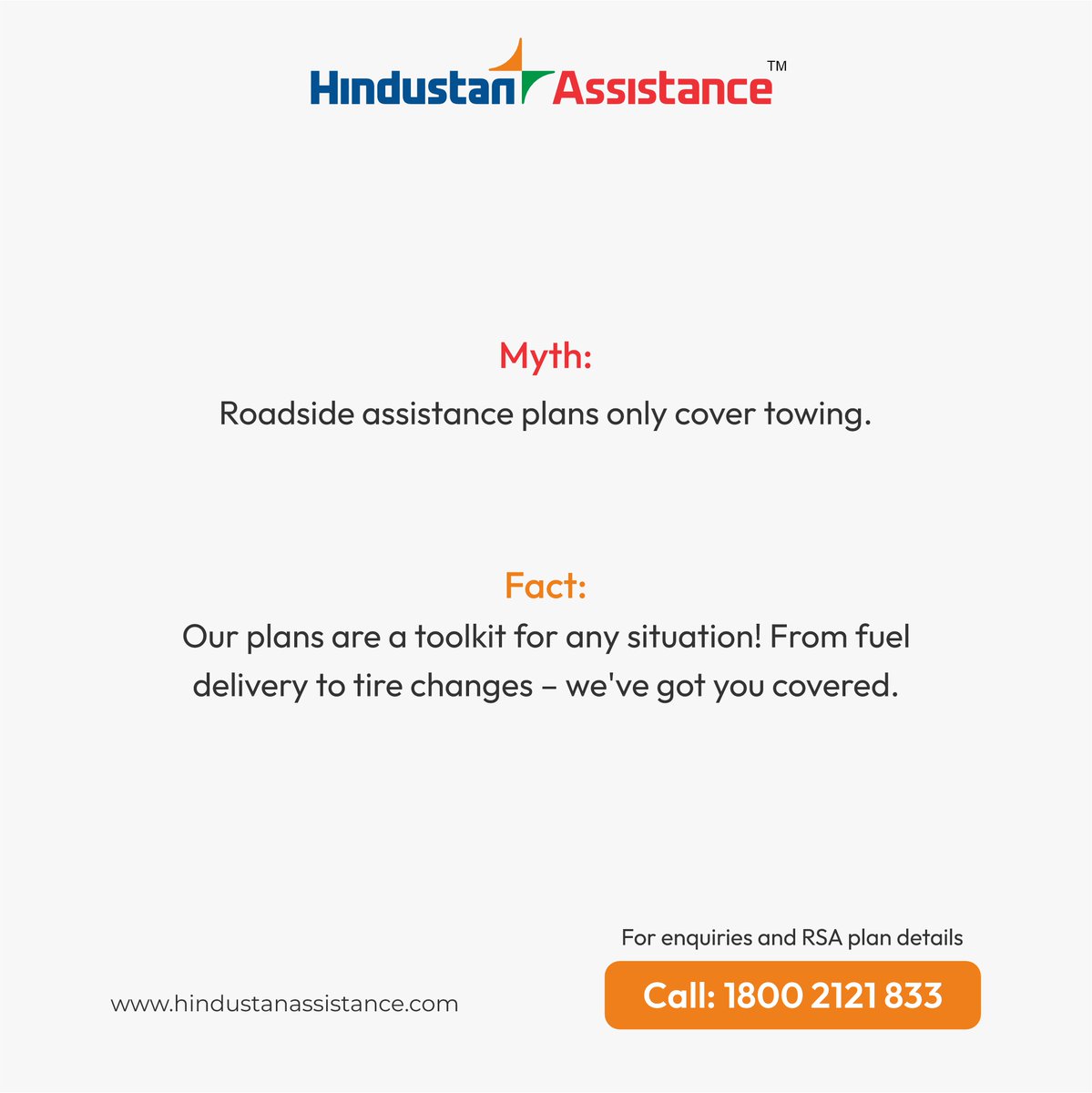 hindustanassist's tweet photo. Stay worry-free with HRA's #roadsideassistanceplans ! From #shorttrips to long journeys, we've got you covered with #fueldelivery to #onsiterepairs. Call 1800 2121 833 to learn more and stay prepared for every road twist!

#carbreakdown #vehiclebreakdown #viral #Secure #Bitcoin https://t.co/iJ6ftT9kc7