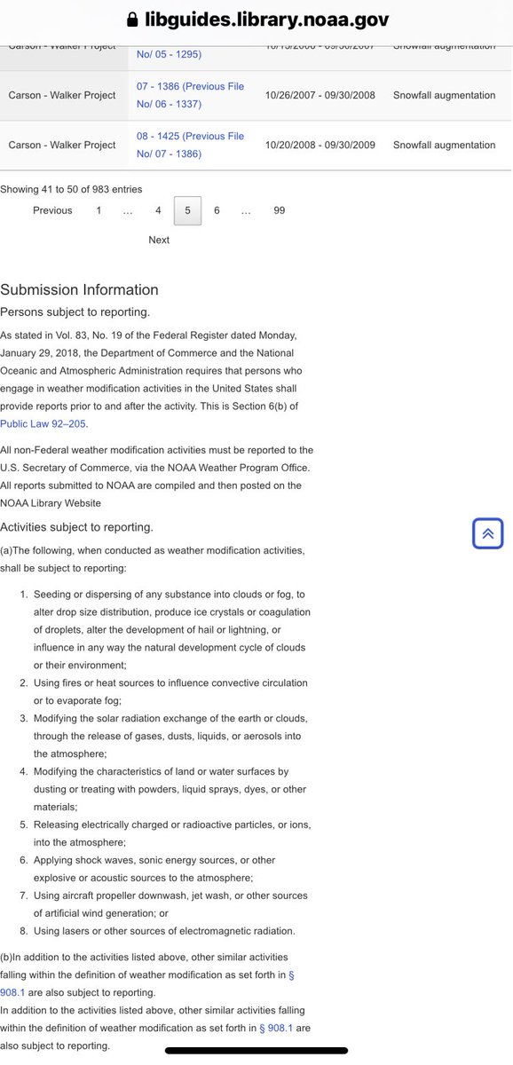 Well, here it is. 100s of pages if reports on weather modification efforts, Federal and ‘non-Federal’. With a list of examples. From NOAA’s database.