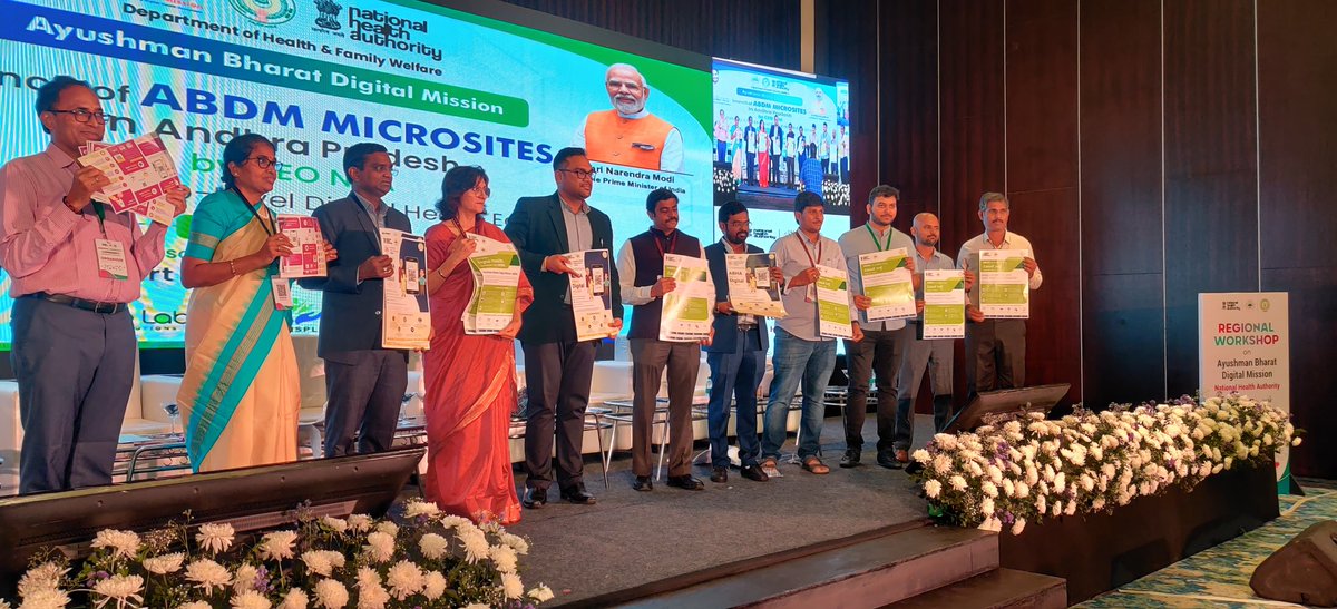 AP ABDM has inaugurated the Microsites project at Regional ABDM Workshop today on 28th Feb 2024 at Visakhapatnam in the presence of Ms. Deepthi Gaur Mukerji CEO NHA, Dr. Basant Garg Addl. CEO and all the respected Dignitaries of NHA #ABDM #AndhraPradesh #AyushmanBharat