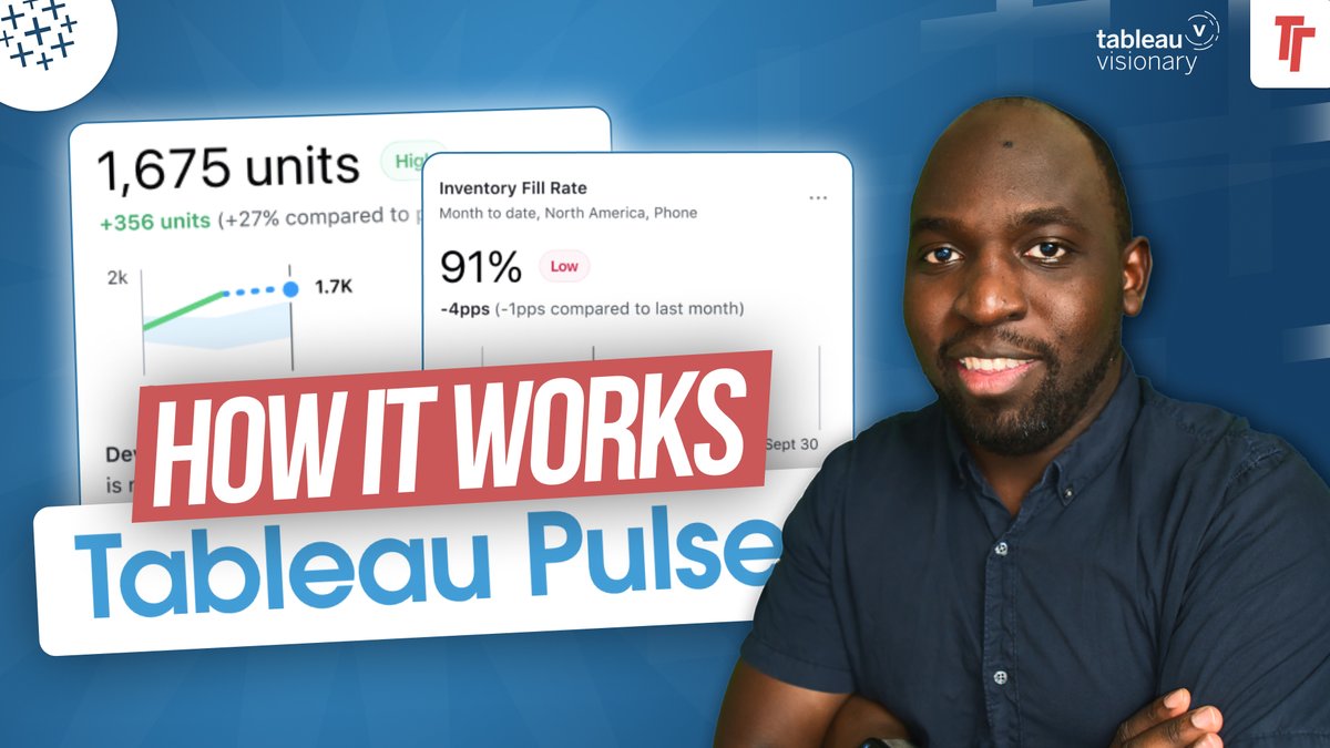 Tim Ngwena (@tableautim) on Twitter photo Today's drop, a detailed guide on how Tableau Pulse works. >> youtu.be/rLC5U8TUvqY
Also check  out the Tableau Pulse Playlist >>  youtube.com/playlist?list=…
#tableau #salesforce Today's drop, a detailed guide on how Tableau Pulse works. >> youtu.be/rLC5U8TUvqY
Also check  out the Tableau Pulse Playlist >>  youtube.com/playlist?list=…
#tableau #salesforce