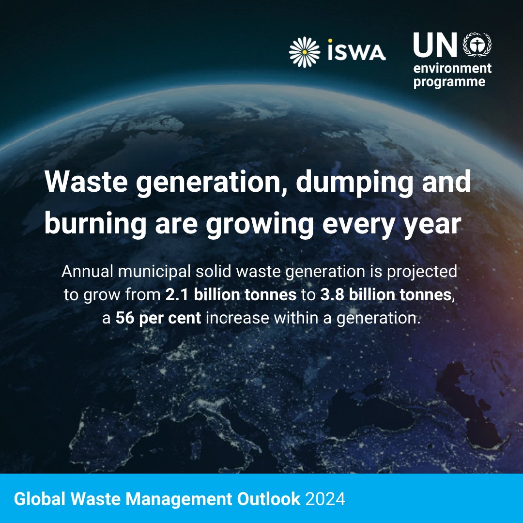 New @unep_ietc #GWMO2024 report launched at #UNEA6 calls for a swift transition to zero waste & circular economy approaches to tackle projected increase in municipal waste. Details: unep.org/news-and-stori…