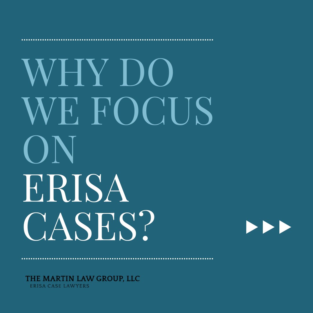 Our lawyers focus solely on ERISA claims because we believe in doing one thing and doing it well! This allows us to better serve our clients.

#TheMartinLawGroup #ERISA #Disability #DisabilityAttorney #Tuscaloosa #Mobile #Huntsville #Birmingham #LongTermDisability