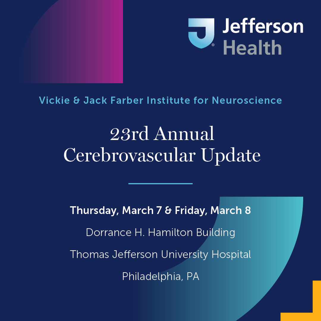 Register now for Jefferson's premier stroke conference, the 23rd Annual Cerebrovascular Update! jefferson.cloud-cme.com/course/courseo…