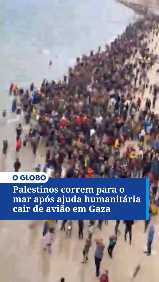 Jornal O Globo on X: "Palestinos correm para o mar após ajuda humanitária cair de avião em Gaza https://t.co/Nm6ygSUsDX https://t.co/G1Z64N9aMP" / X