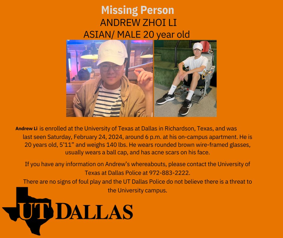 University of Texas at Dallas Police Department tweet media