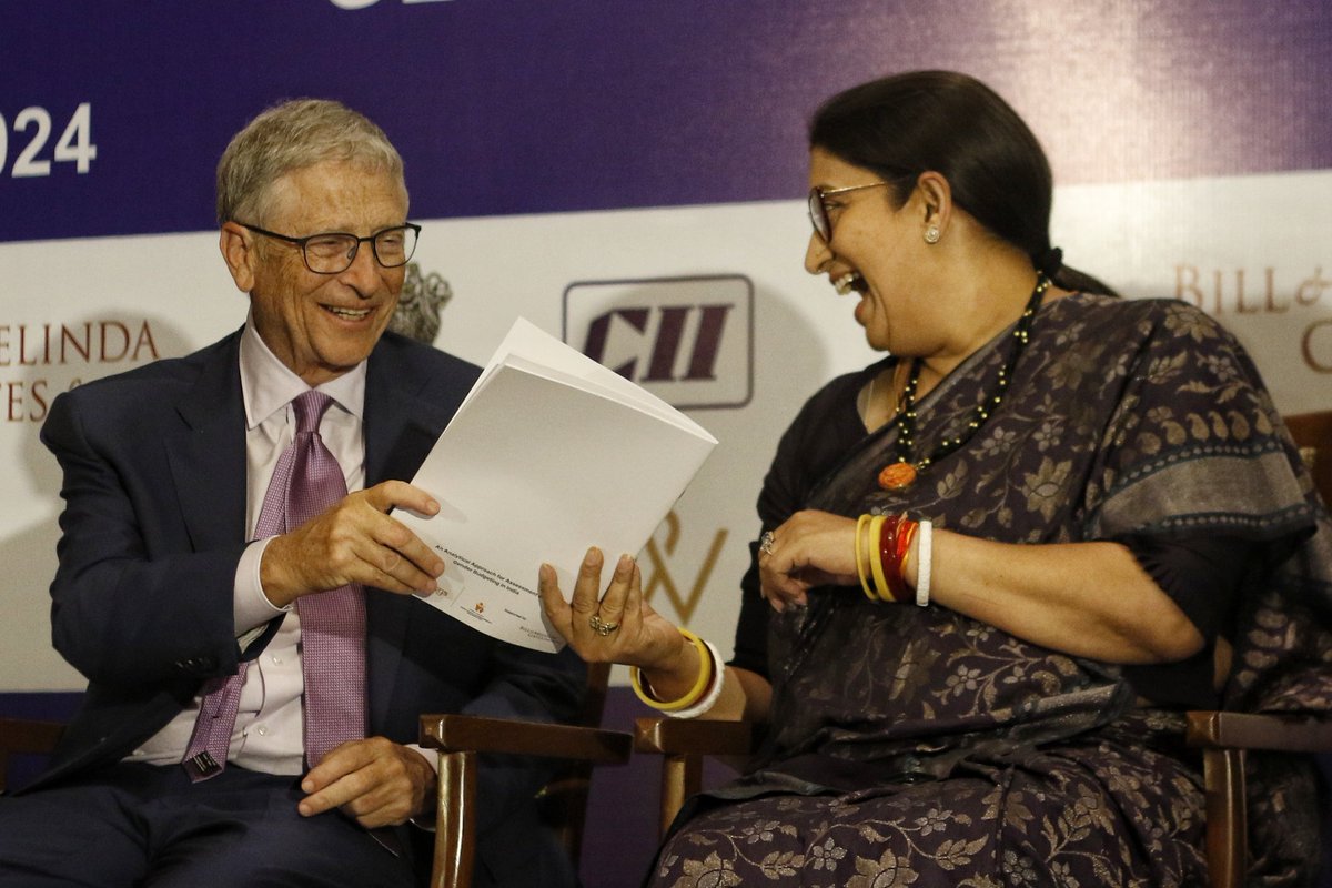 wasim sarvar (@wasimsarvar) on Twitter photo Union Minister <a href="/smritiirani/">Smriti Z Irani</a> and former CEO of Microsoft <a href="/BillGates/">Bill Gates</a> at the Alliance For Global Good On Gender Equity And Equality event, in New Delhi, Wednesday, Feb. 28, 2024.
#BillGates #smritiirani Union Minister <a href="/smritiirani/">Smriti Z Irani</a> and former CEO of Microsoft <a href="/BillGates/">Bill Gates</a> at the Alliance For Global Good On Gender Equity And Equality event, in New Delhi, Wednesday, Feb. 28, 2024.
#BillGates #smritiirani
