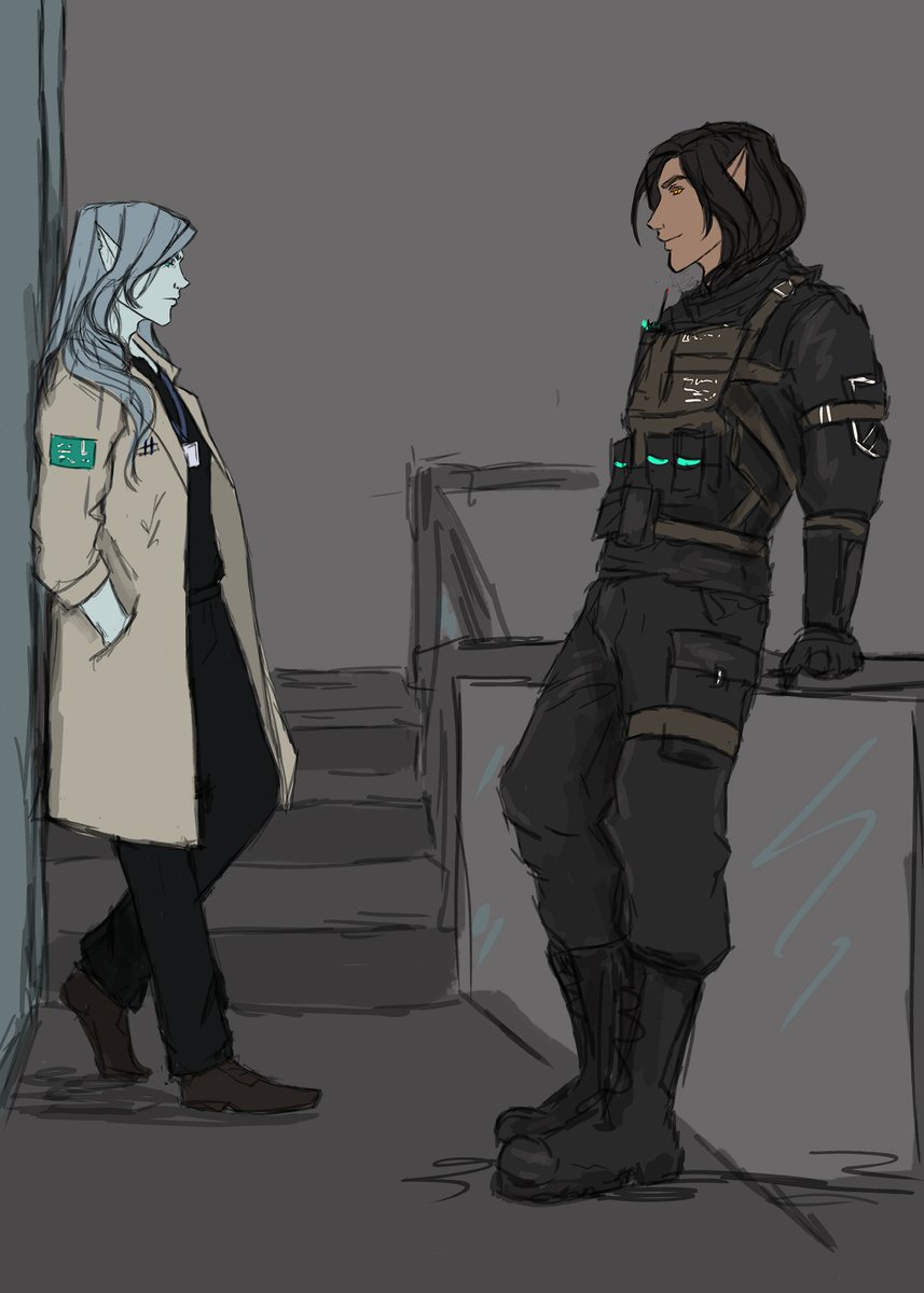 Ictus_Serpentis's tweet image. В повседневной одежде они выглядели слишком обычно, так что я вчера решил сделать еще и &quot;рабочий&quot; вариант с обменом одежкой.
&quot;Подлецу все к лицу&quot;  XD

#StyleSwap  #AU ( ´ ∀ `)ノ～ ♡