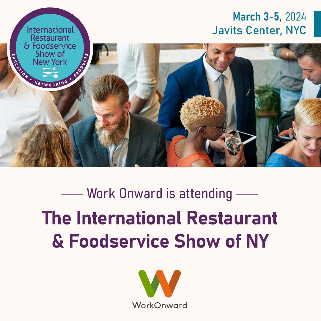 Meet us at Javits Center between March 3-5z
Hiring made for people. 

workonward.com 

#restaurant #restaurants #parttime