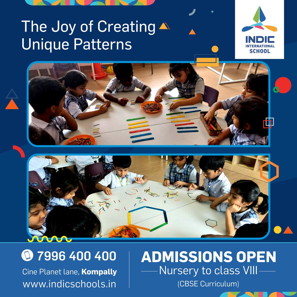 IndicSchools's tweet image. Letting imagination soar!  #PatternArt #CreativeExpression 

Admissions in Progress: Nursery to Class VIII. Call 7996 400 400 or visit indicschools.in. 

#AdmissionsOpen #Kompally #Hyderabad #IndicInternationalSchool #UniquelyINDIC