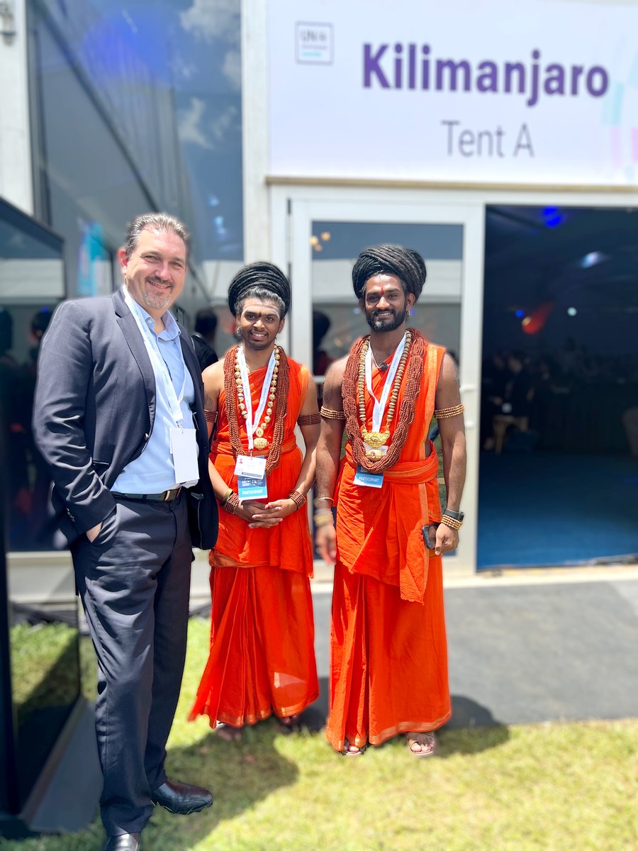 Monks of the Sovereign Order of KAILASA's Nithyananda meet with Tony Goldner, Executive Director of Taskforce on Nature-Related Financial Disclosures (TNFD), at the 6th Session of the United Nations Environment Assembly (UNEA-6), United Nations Environment Programme (UNEP),