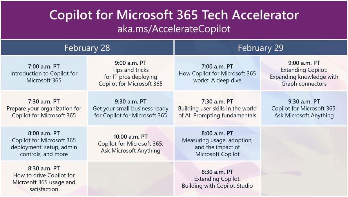 MSTCommunity's tweet image. Just 30 minutes until the start of the exciting Copilot for Microsoft 365 Tech Accelerator event! Get ready to dive into the world of Copilot, explore its features, and learn strategies to drive adoption. #Copilot #Microsoft365 msft.it/6013cTTTW