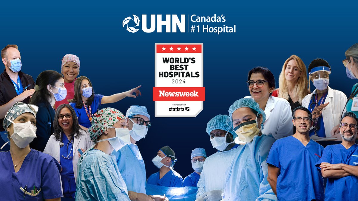 📣Exciting News!📣 UHN's Toronto General Hospital has climbed to third among the world's best hospitals in a global ranking from @Newsweek magazine - its highest spot on the prestigious annual list! Learn more ➡ bit.ly/3OYAsCG