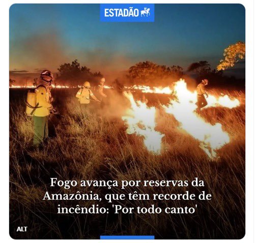 Enquanto a dengue ceifa vidas em todo o País e o fogo avança livremente na Amazônia, com recordes de incêndios e a fumaça cobrindo cidades e estradas, o governo de turno segue imobilizado e culpando o El Niño.
Pergunto, onde estão aqueles artistas, celebridades e defensores da