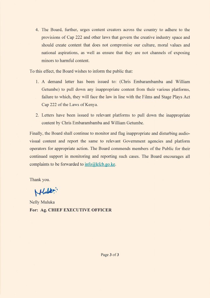 InfoKfcb's tweet photo. 𝐏𝐑𝐄𝐒𝐒 𝐑𝐄𝐋𝐄𝐀𝐒𝐄 𝐎𝐍 𝐈𝐍𝐀𝐏𝐏𝐑𝐎���𝐑𝐈𝐀𝐓𝐄/𝐇𝐀𝐑𝐌𝐅𝐔𝐋 𝐀𝐔𝐃𝐈𝐎-𝐕𝐈𝐒𝐔𝐀𝐋 𝐂𝐎𝐍𝐓𝐄𝐍𝐓. @citizentvkenya @ntvkenya @KBCChannel1 @K24Tv @NationAfrica @StandardKenya @PeopleDailyKe @tv47news @TheStarKenya @KenyaNewsAgency @RadioCitizenFM @KTNNewsKE @moyasa_ke