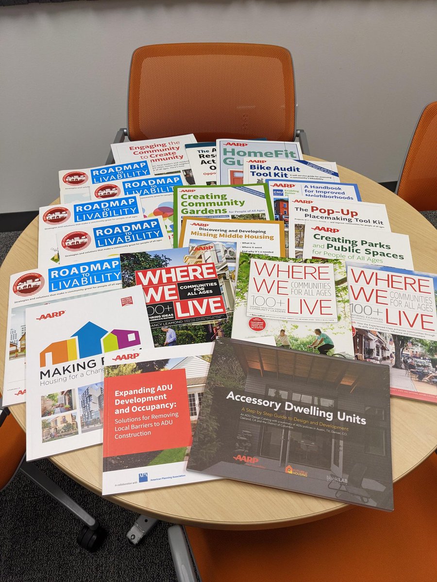 MuttilloEmily's tweet photo. The @CommunitySols research team is doing some background work on promising and innovative practices in the aging field. Step one was to order all sorts of things from @AARPOhio @AARP. https://t.co/S0uc6VyCSq