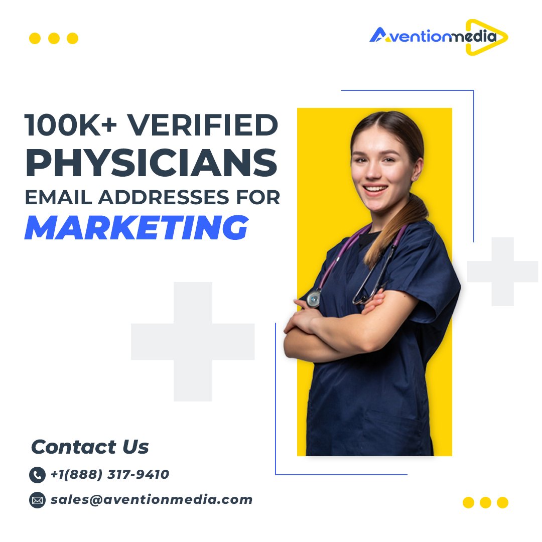 Elevate your healthcare marketing game with our curated 100K+ verified physician email addresses!  Connect  with trusted medical professionals,and supercharge your outreach efforts. 
tinyurl.com/unc7eftr
#PhysicianDatabase #Aventionmedia,  #EmailMarketing #emailist