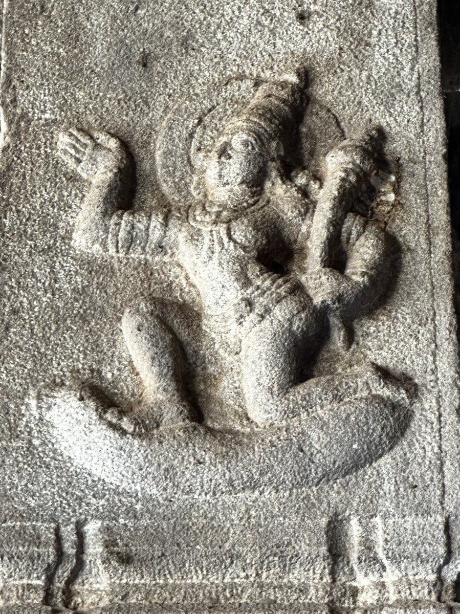 Chandra and Surya in Vijayanagara sculpture (seen on different pillars) in the Anantasayana temple in Anantasayana Gudi (near Hampi and Hospet).