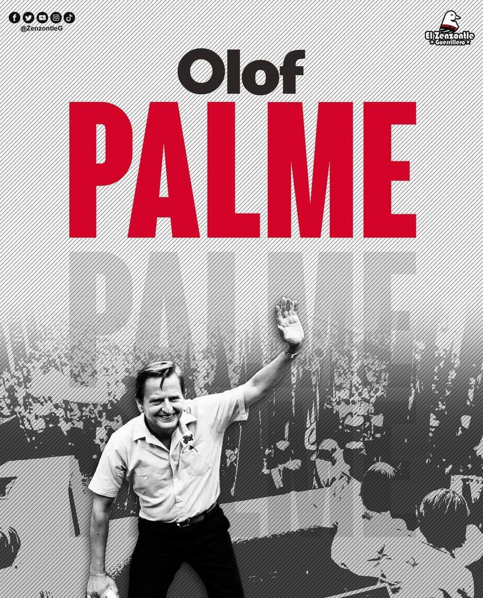 #Suecia | Un #28Febrero 1986: En Estocolmo, fue asesinado de un disparo el Primer Ministro sueco, Olof Palme. El mandato de Palme estuvo marcado por una fuerte política exterior que giraba en torno a los ejes del respeto a los derechos humanos. ✊🏻🔴⚫🇳🇮 #Nicaragua