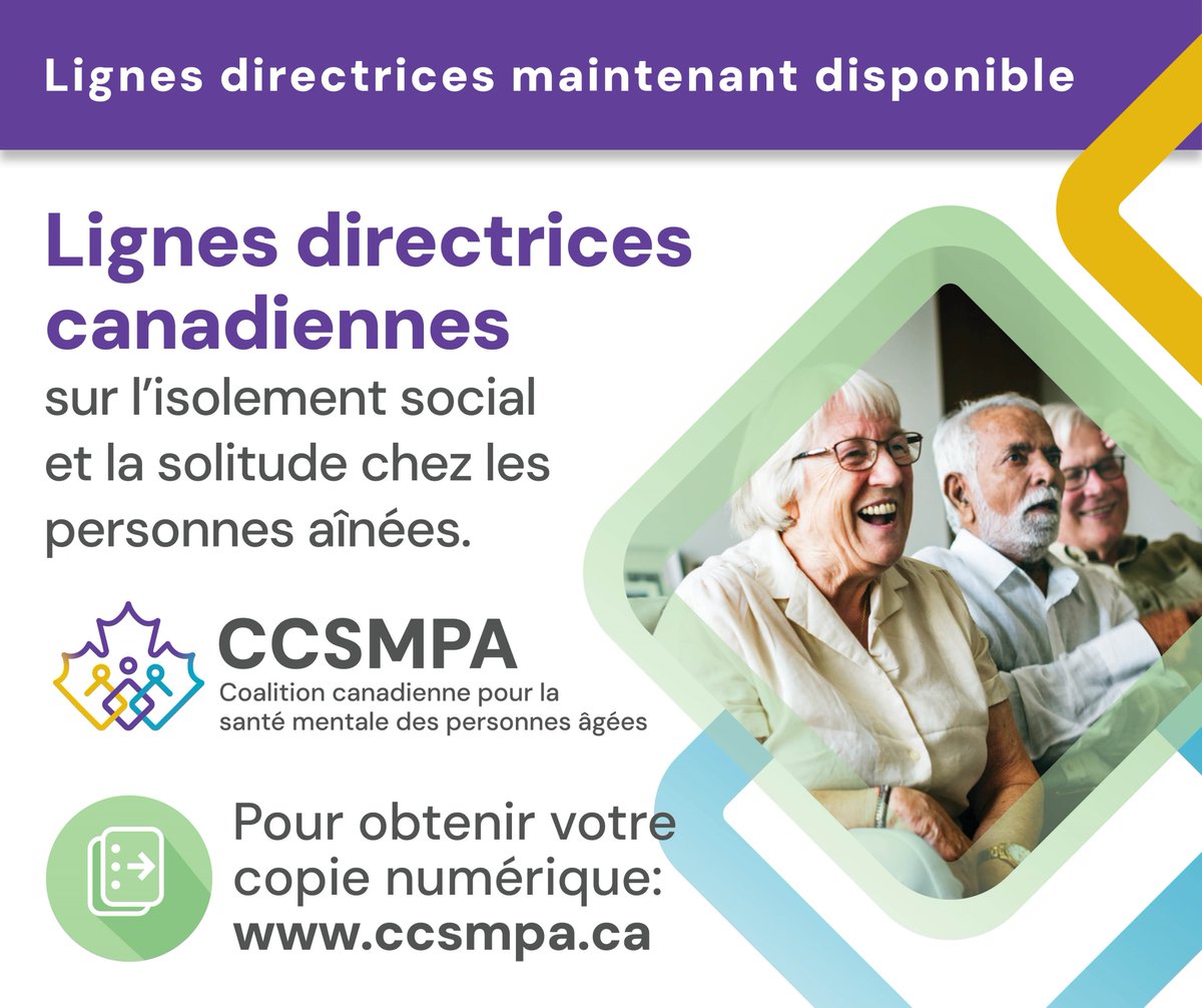 📢Maintenant disponible: Lignes directrices sur l'isolement social et la solitude chez les personnes aînées. ➡️Lisez le communiqué de presse: newswire.ca/fr/news-releas… @healthing_ca