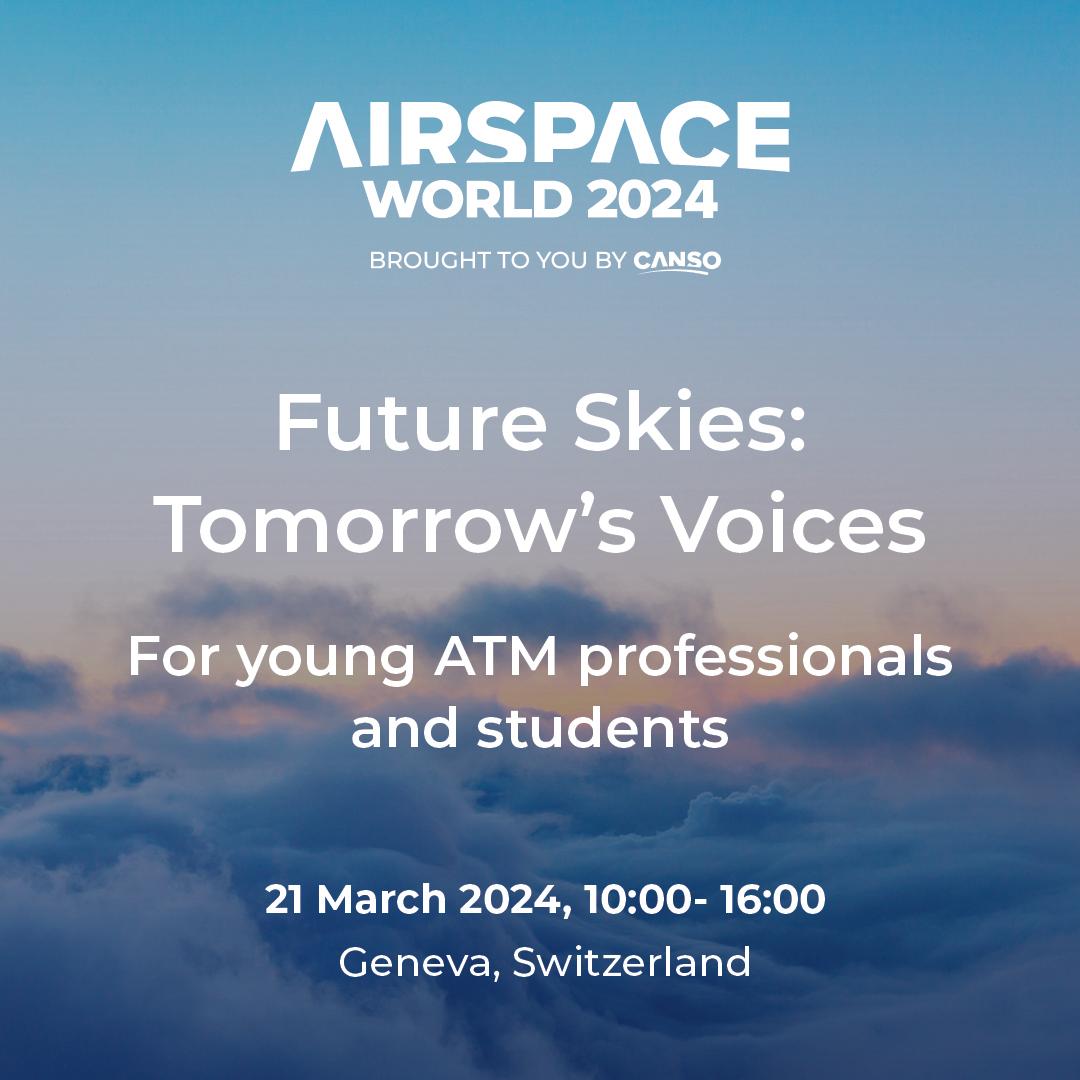 👀Did you know that the Future Skies: Tomorrow's Voices initiative will take place at Airspace World in Geneva? Designed for the next generation of #AviationProfessionals aged 20-28) in the air traffic management industry!
👉 Find out more & register here: bit.ly/3TgC5OT