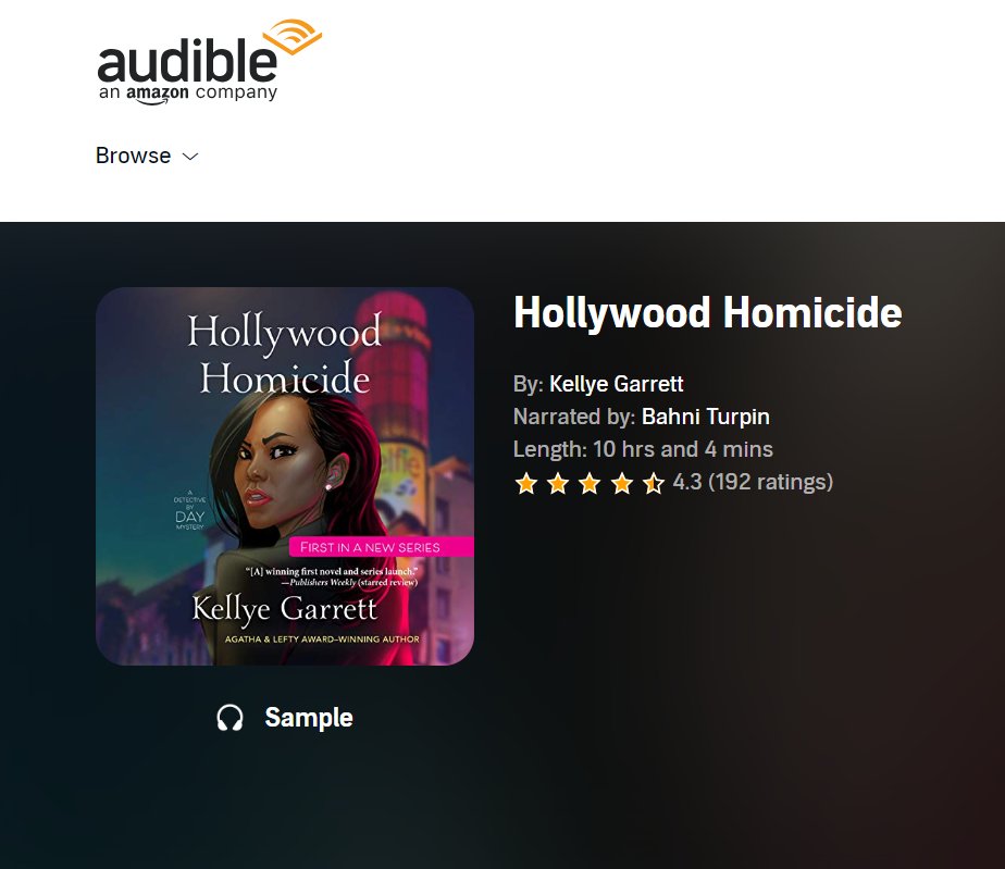 .@audible_com has my debut, Hollywood Homicide, on sale for just $5.99 until Thursday, February 29th. It's part of this special sale spotlighting their fave audiobook narrators, including Bahni Turpin, who's narrated three of my books! audible.com/pd/Hollywood-H…