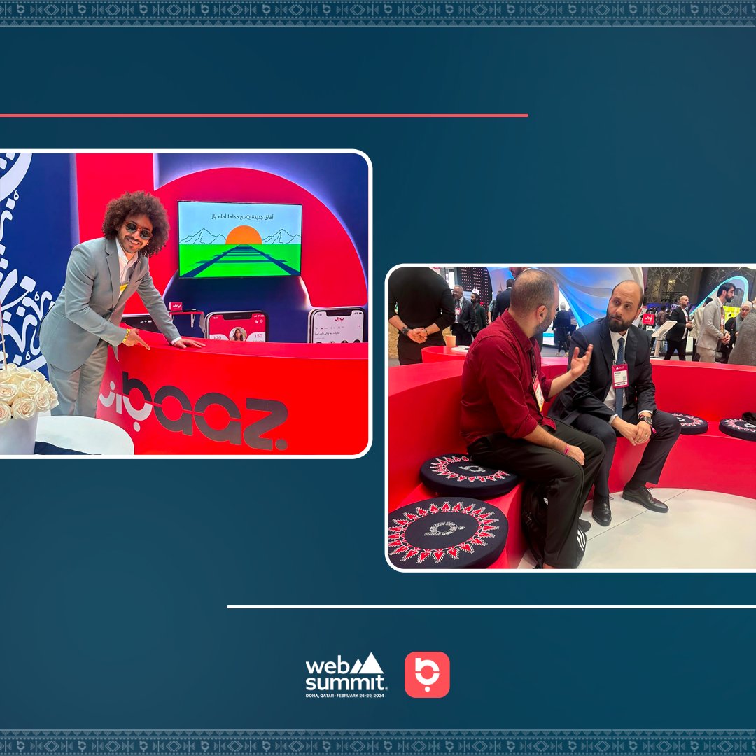 صور من اليوم الثاني لفريق باز في قمة الويب، ننتظركم هنا! 
E406 📍
 لنأخذكم في رحلة عبر أول منصة عربية للتواصل الاجتماعي.
 #قمة_الويب_قطر
 #WebSummitQatar