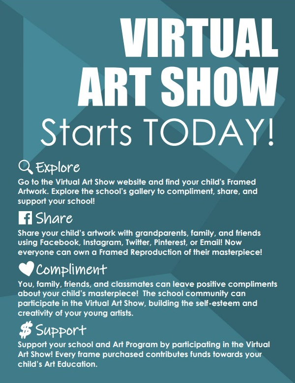 Good Morning WES Families,

Our Willowbrook Virtual Art Show is now LIVE. See our Virtual Art Show Link! We will host our in-person art show on Tuesday, March 12th 4pm-6:30pm. artomestore.com/collections/wi…