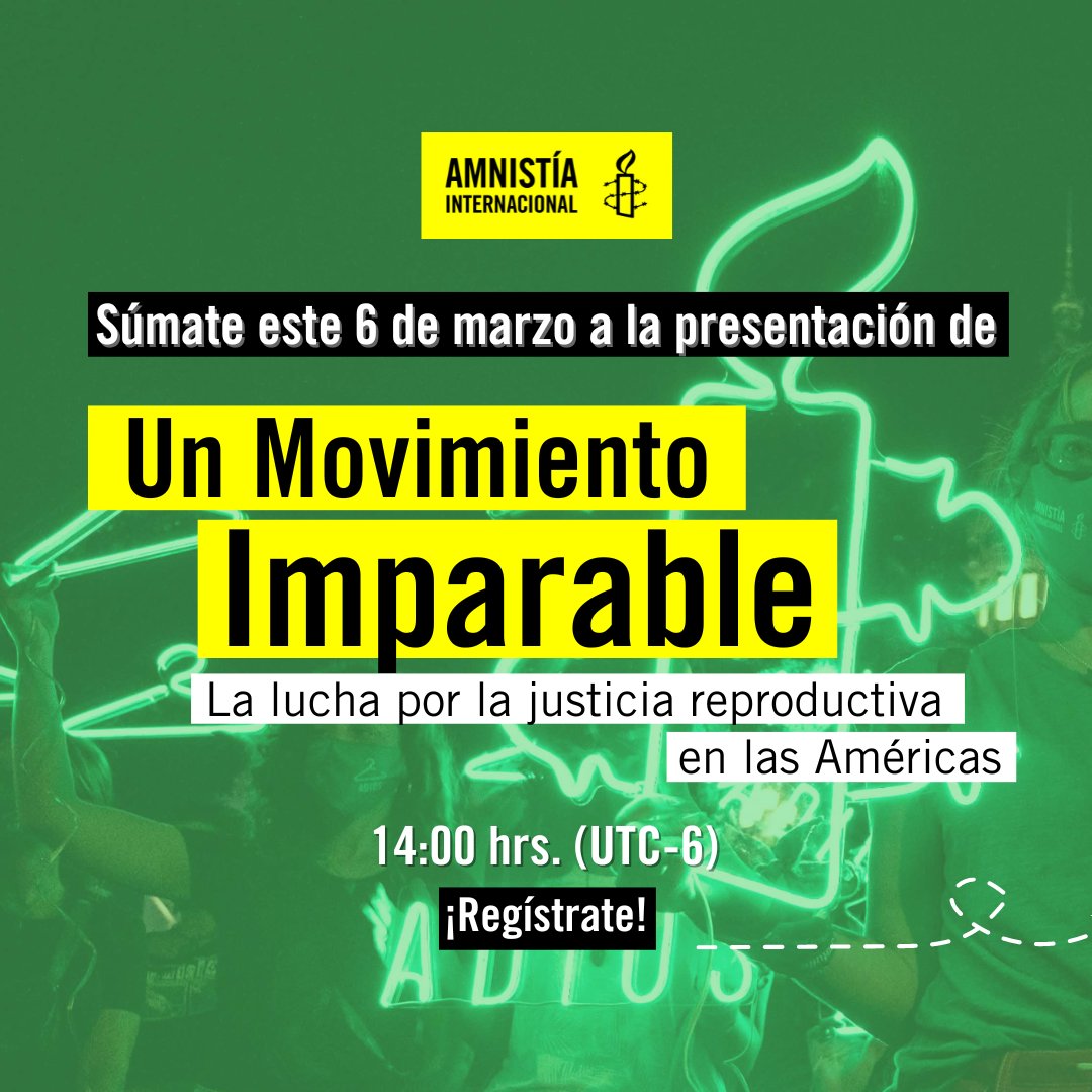 amnistiaperu's tweet photo. 📢💚¡No te lo pierdas!💚📢
Webinar virtual: "Un movimiento imparable: La lucha por la justicia reproductiva en las Américas”.
📆: 06 de marzo 2024
⏰: 14:00 hrs. CST
✍🏽¡Regístrate! https://t.co/JR4ybAMuZG

#AbortoLegal #AbortoLegalYa 💚 https://t.co/9WznelWVjg