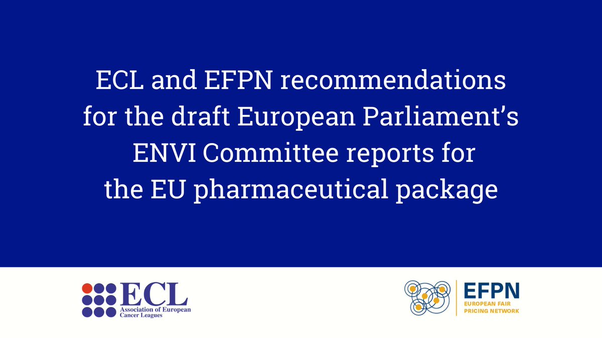 The revised #EUPharma legislation must address unmet medical needs and ensure the availability and timely access to safe, effective, and affordable medicines. ECL and EFPN map out recommendations for the @EP_Environment to follow in their upcoming vote ➡️bit.ly/3STJDFS