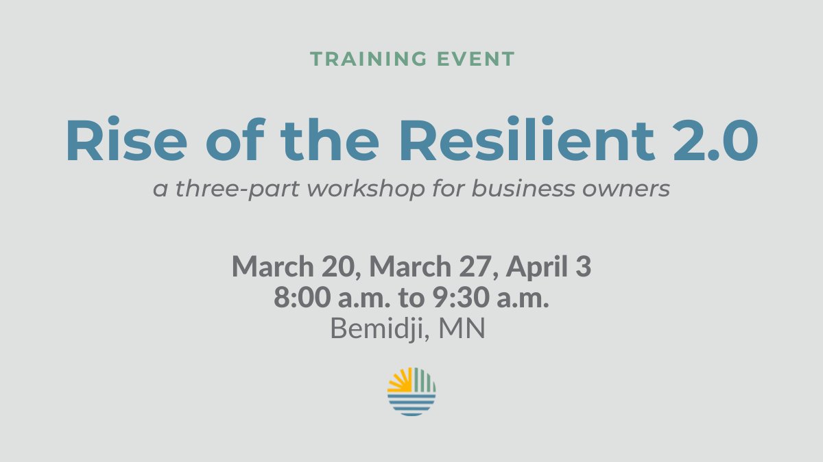 A free, three-part workshop series, Rise of the Resilient 2.0, aims to equip business owners with tools and skills to continue creating a life that motivates them. Led by Deb McGregor, the series will be held over three weeks at our office in Bemidji.  bit.ly/3wwyDqd