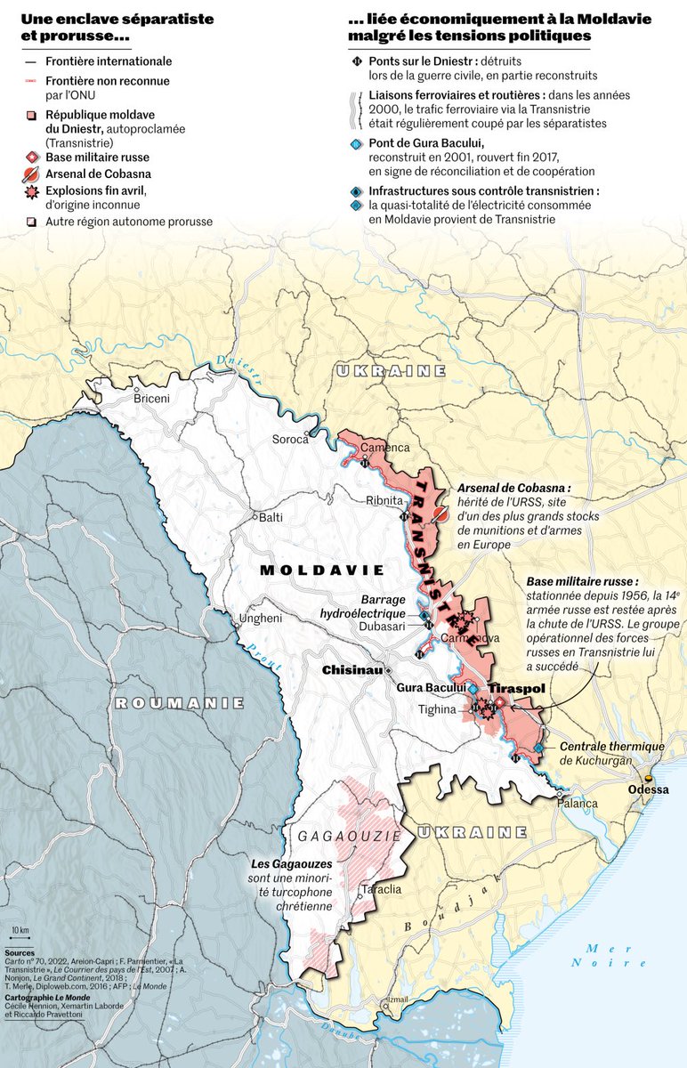 La Transnistrie, zone de frictions entre les sphères d’influence russe et européenne. L’enclave de l’est de la Moldavie est au cœur d’un conflit « gelé » instrumentalisé par Moscou.

Parce qu’il n’est pas instrumentalisé par d’autres peut être, le Monde et ses raccourcis…