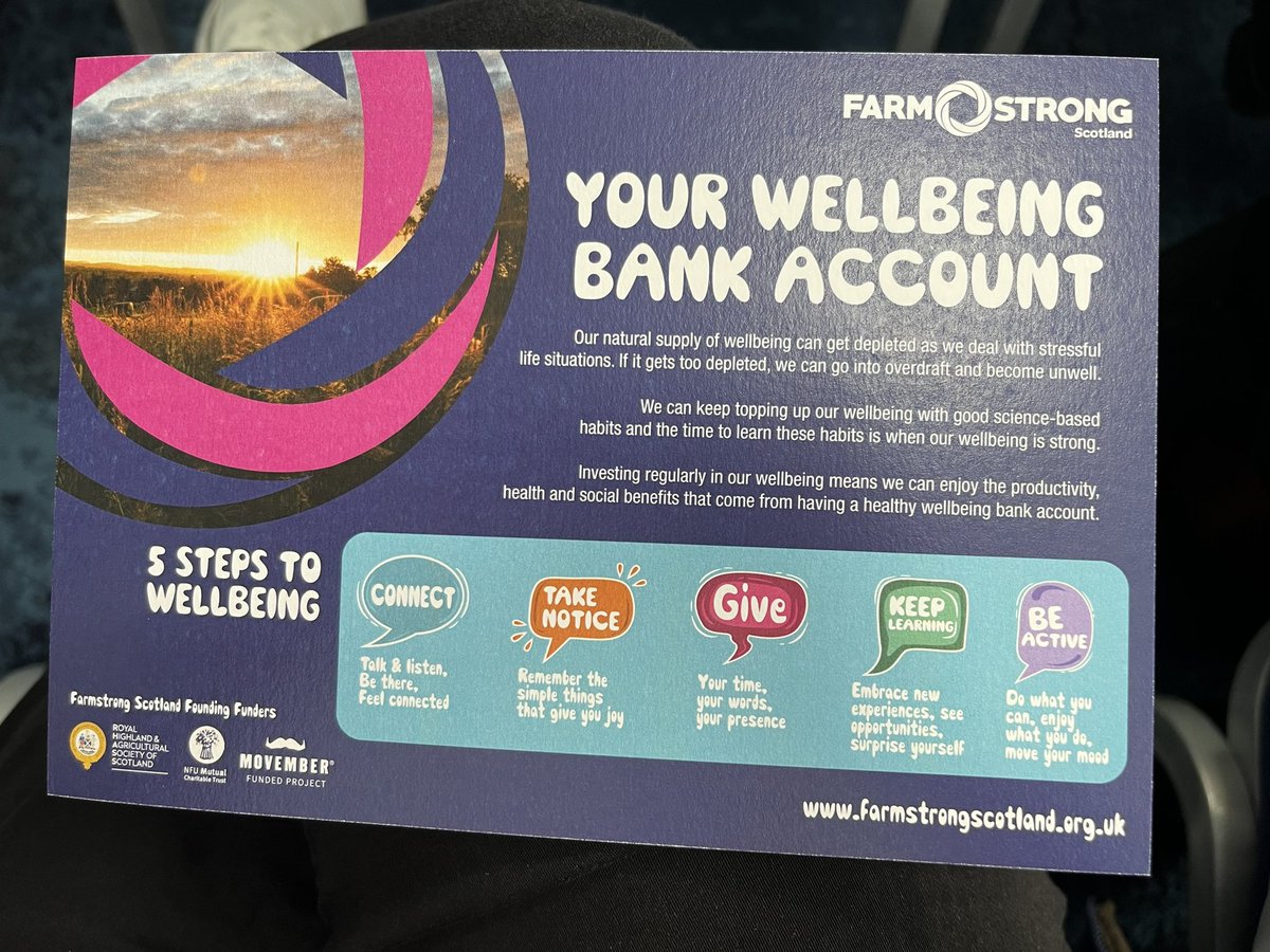 Last breakout session of the day @FASScot with @FarmstrongScot 5 steps to wellbeing @alix_farmstrong #connect #takenotice #give #keeplearning #beactive #fasconnect24