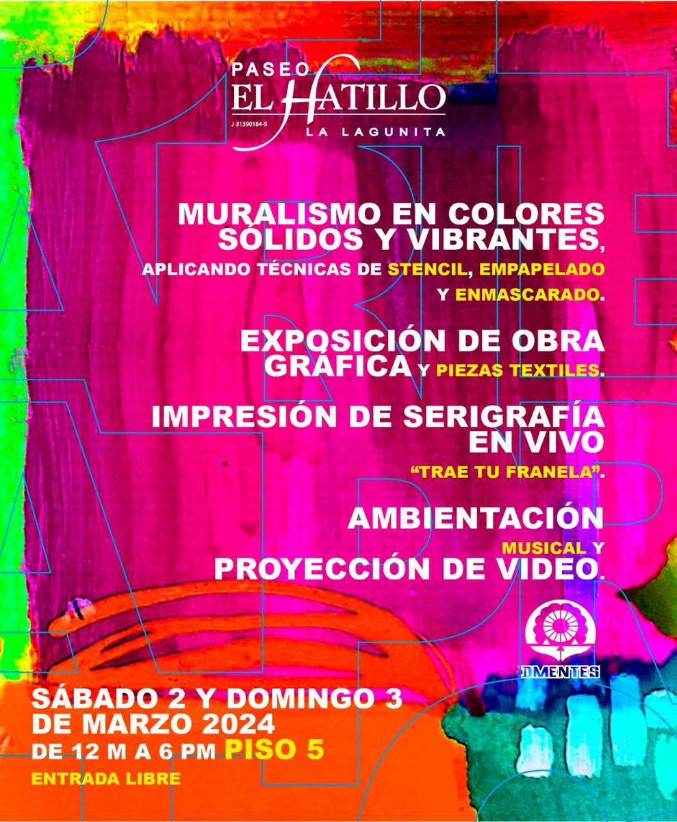 ¡Esto será este fin de semana! No pierdas la oportunidad de participar y disfrutar de diversas acciones artísticas interactiva.
Ven a Paseo El Hatillo - 02 y 03 de marzo desde las 12 m. Piso 5 ¡Te esperamos!