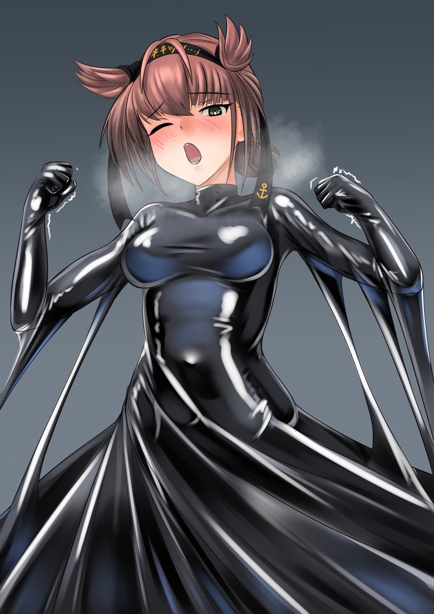 #今月描いた絵を晒そう 
ラバーの膜にぎゅうぎゅう♡ 