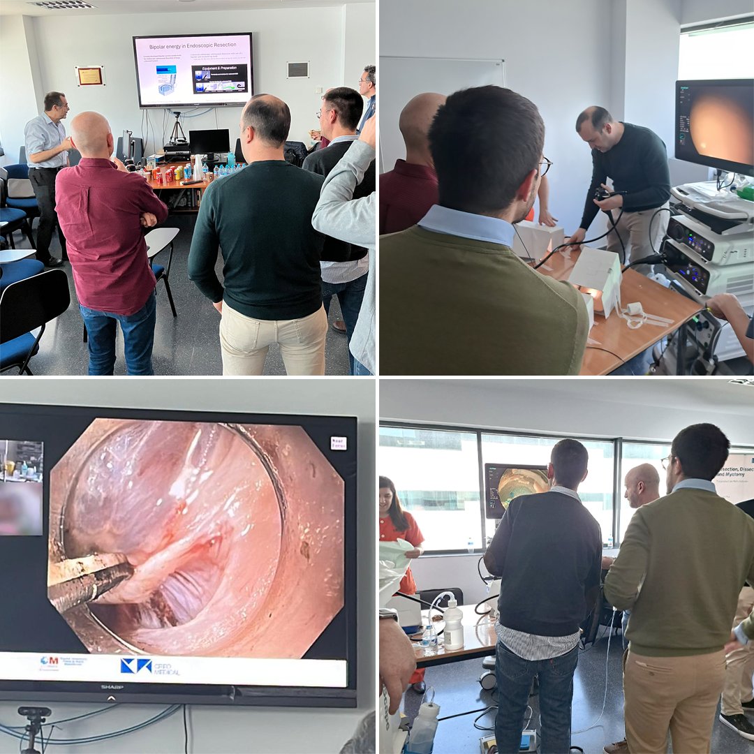 La semana pasada presentamos el nuevo #SpeedboatUltraSlim en Madrid con médicos de toda España. Los participantes asistieron a casos en directo y recibieron charlas sobre #FPOEM, #UpperGI y #Colorectal #SpeedboatESD antes de probar el dispositivo utilizando modelos de Endogel.