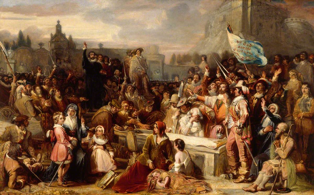 En esta fecha: 

28 de febrero de 1638:

El pacto nacional de Escocia se firma en Greyfriars Kirk, Edimburgo, dando origen al movimiento Covenanter entre los presbiterianos escoceses, que insiste en que Cristo, y no el rey de Inglaterra, es la cabeza de la iglesia. Dieciocho mil