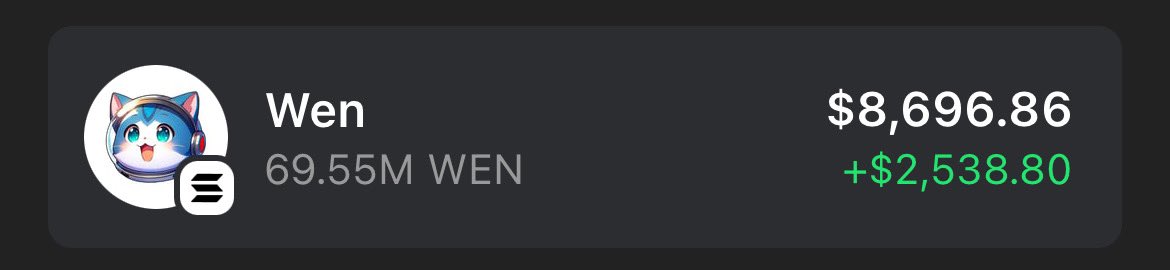nft_cryptogang's tweet image. Sending $1000 in $WEN 💵

Drop your $SOL address, follow &amp;amp; RT 🎁

5x winner ~ 24h ⏰ good luck 👍🏻