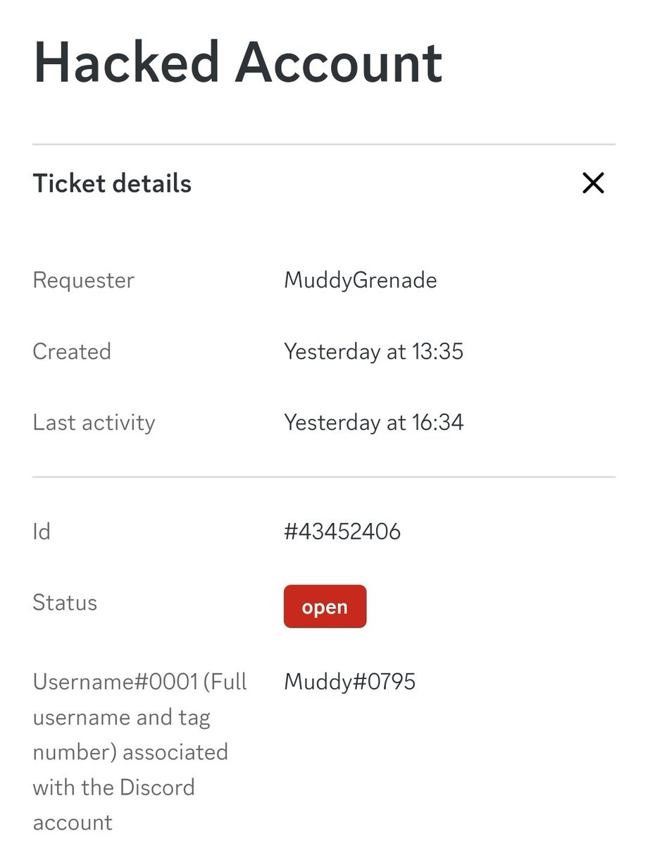 <a href="/discord_support/">Discord Support</a> Hello, my Discord account was hacked and I no longer have access to it. I put in a support ticket about 20 hours ago, but have no received no aid or response since then. Can I get some help, please!