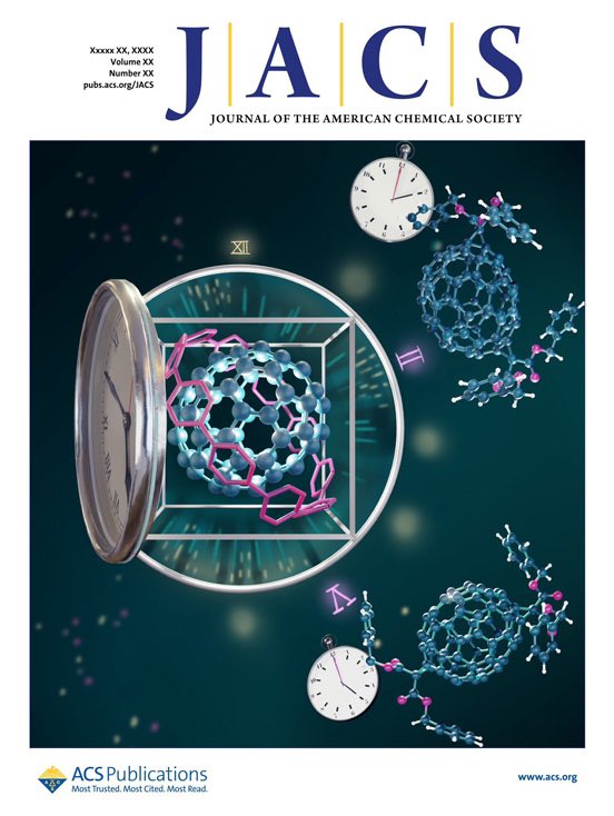 Cover @J_A_C_S on 'Regioswitchable Bingel Bis-Functionalization of Fullerene C70 via Supramolecular Masks' by @ValeIannax @SabriaClara @ferranfeixas @ribas_xavi in collaboration with @mvdelius @WeAreNanoUp Thanks to @Arie_Curie and @dr_inclan for the coverart!