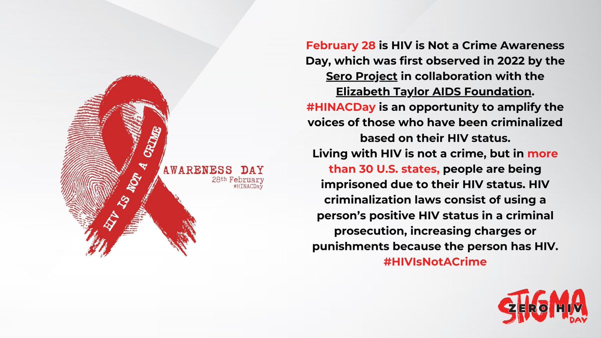 Living with HIV is not a crime, but in more than 30 U.S. states, people are being imprisoned due to their HIV status. HIV criminalization laws use a person’s  HIV status in a criminal prosecution, increasing charges or punishments because the person has HIV. #HIVIsNotACrime