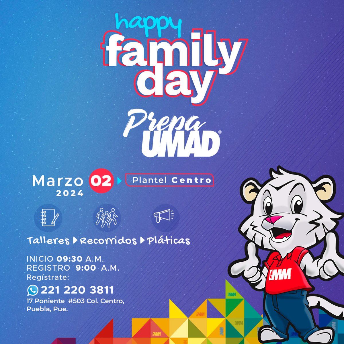 Conoce todos los beneficios de Prepa UMAD, súmate a Happy Family Day en donde podrás ser parte de talleres, clases muestra y recorridos por nuestra Institución
¡Regístrate aquí! 👉 bit.ly/FamilyDay24